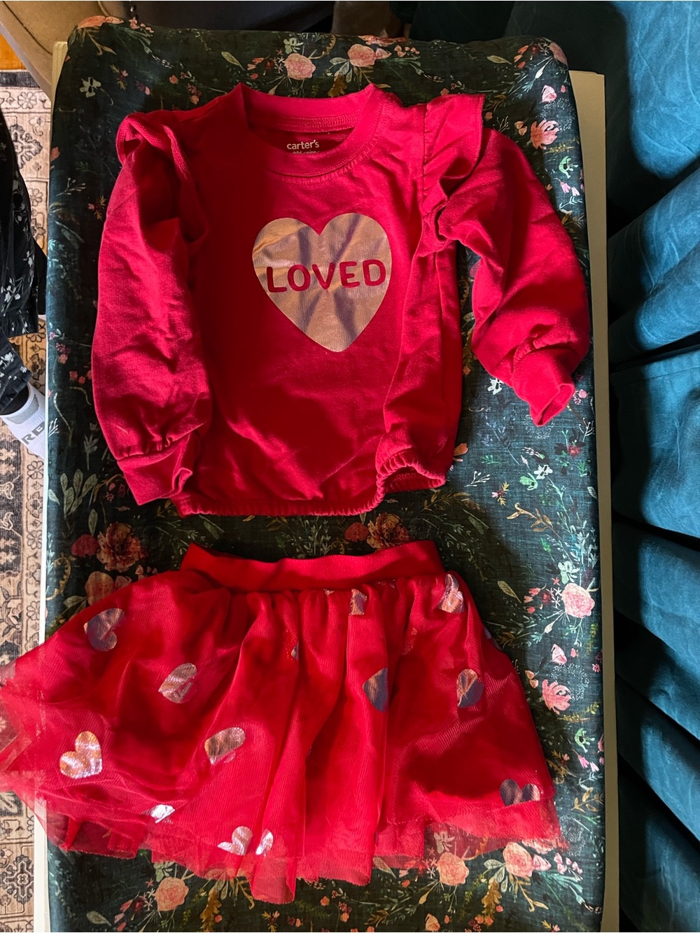 2t valentines sweater and tulle skirt